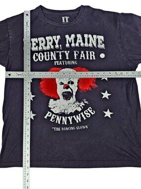 IT Movie Pennywise Clown Graphic T-Shirt Mens XL Black Horror Film Promo